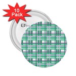 Green plaid pattern 2.25  Buttons (10 pack) 