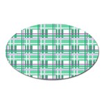 Green plaid pattern Oval Magnet