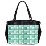 Green plaid pattern Office Handbags (2 Sides) 