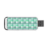 Green plaid pattern Portable USB Flash (One Side)