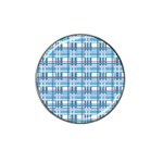 Blue plaid pattern Hat Clip Ball Marker (4 pack)