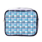 Blue plaid pattern Mini Toiletries Bags