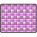 Purple plaid pattern Fleece Blanket (Medium) 