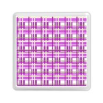Purple plaid pattern Memory Card Reader (Square) 