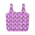 Purple plaid pattern Full Print Recycle Bags (M) 