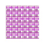 Purple plaid pattern Small Satin Scarf (Square)