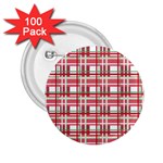 Red plaid pattern 2.25  Buttons (100 pack) 
