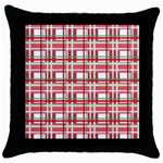 Red plaid pattern Throw Pillow Case (Black)