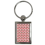 Red plaid pattern Key Chains (Rectangle) 
