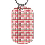 Red plaid pattern Dog Tag (One Side)