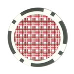 Red plaid pattern Poker Chip Card Guards
