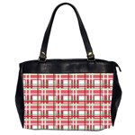 Red plaid pattern Office Handbags (2 Sides) 