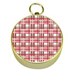 Red plaid pattern Gold Compasses