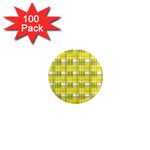 Yellow plaid pattern 1  Mini Magnets (100 pack) 