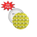 Yellow plaid pattern 1.75  Buttons (100 pack) 