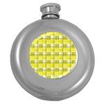Yellow plaid pattern Round Hip Flask (5 oz)