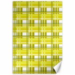 Yellow plaid pattern Canvas 12  x 18  