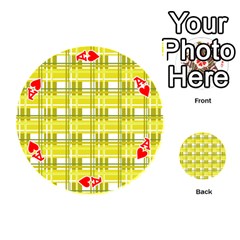 Ace Yellow plaid pattern Playing Cards 54 (Round)  from UrbanLoad.com Front - HeartA