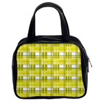 Yellow plaid pattern Classic Handbags (2 Sides)