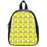 Yellow plaid pattern School Bags (Small) 
