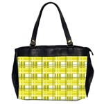 Yellow plaid pattern Office Handbags (2 Sides) 