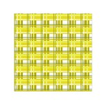 Yellow plaid pattern Small Satin Scarf (Square)