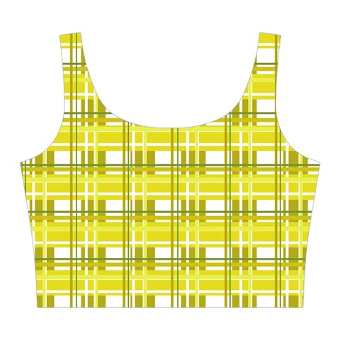 Yellow plaid pattern Midi Sleeveless Dress from UrbanLoad.com Top Front