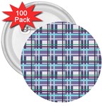 Decorative plaid pattern 3  Buttons (100 pack) 