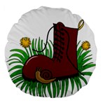 Boot in the grass Large 18  Premium Round Cushions