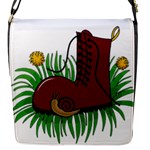Boot in the grass Flap Messenger Bag (S)