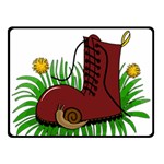Boot in the grass Double Sided Fleece Blanket (Small) 