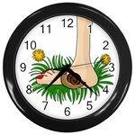 Barefoot in the grass Wall Clocks (Black)