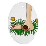 Barefoot in the grass Oval Ornament (Two Sides)