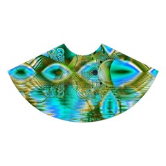 Crystal Gold Peacock, Abstract Mystical Lake Midi Sleeveless Dress from UrbanLoad.com Skirt Front