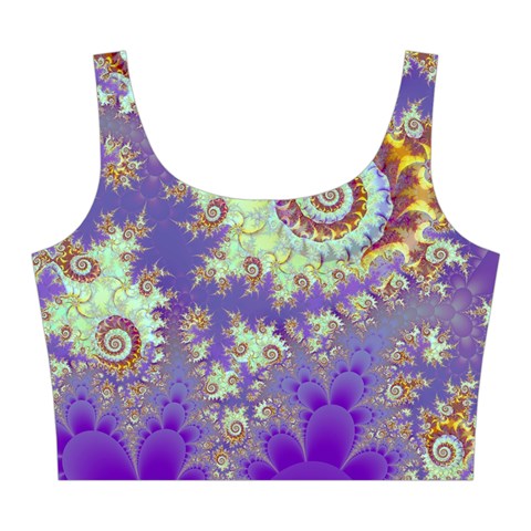 Sea Shell Spiral, Abstract Violet Cyan Stars Midi Sleeveless Dress from UrbanLoad.com Top Front