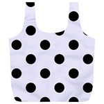Polka Dots - Black on Pastel Violet Full Print Recycle Bag (XL)
