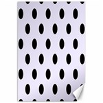 Polka Dots - Black on Pastel Violet Canvas 20  x 30 