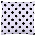 Polka Dots - Black on Pastel Violet Large Cushion Case (Two Sides)