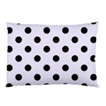 Polka Dots - Black on Pastel Violet Pillow Case (One Side)