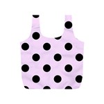 Polka Dots - Black on Pale Thistle Violet Full Print Recycle Bag (S)