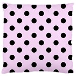 Polka Dots - Black on Pale Thistle Violet Large Flano Cushion Case (One Side)