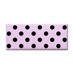 Polka Dots - Black on Pale Thistle Violet Hand Towel