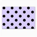 Polka Dots - Black on Pale Lavender Violet Postcard 4 x 6  (Pkg of 10)