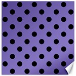 Polka Dots - Black on Ube Violet Canvas 12  x 12 