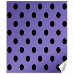 Polka Dots - Black on Ube Violet Canvas 20  x 24 