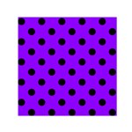 Polka Dots - Black on Violet Small Satin Scarf  (Square)
