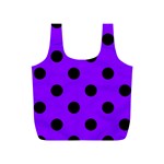Polka Dots - Black on Violet Full Print Recycle Bag (S)