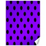 Polka Dots - Black on Violet Canvas 12  x 16 