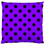 Polka Dots - Black on Violet Large Cushion Case (One Side)