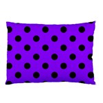 Polka Dots - Black on Violet Pillow Case (One Side)